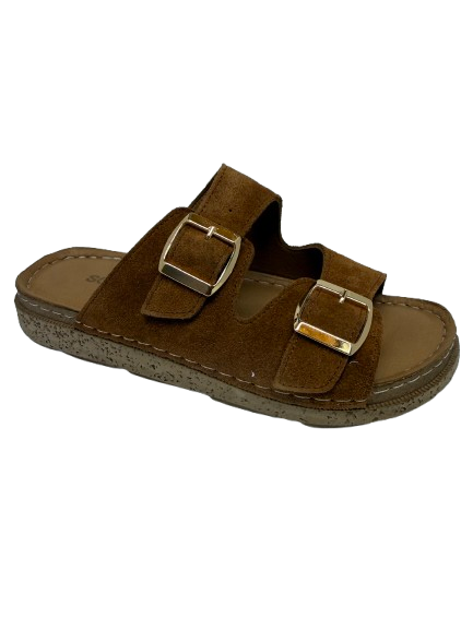 Suede and Cork Sandal