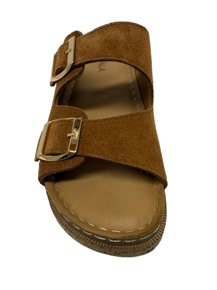 Suede and Cork Sandal
