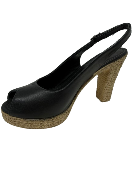 Leather Peep Toe Slingback