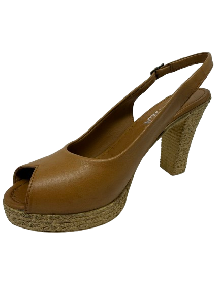Leather Peep Toe Slingback