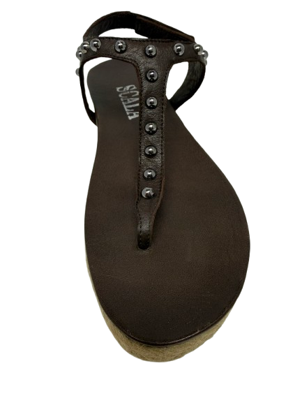 Riveted espadrille flat sandal
