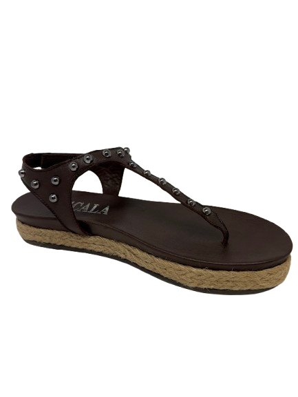 Riveted espadrille flat sandal