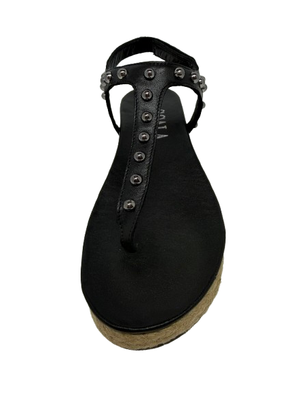 Riveted espadrille flat sandal
