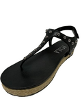 Riveted espadrille flat sandal